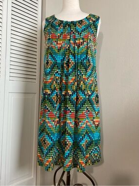 Ronni Nicole Sleeveless Colorful Printed Swing Dress Size 10